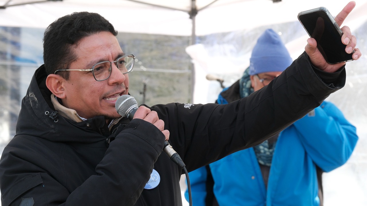 Manifestation de la CSN à l'UQO.